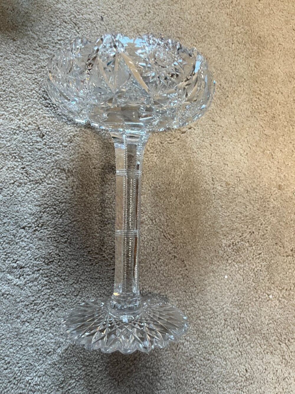 Candy Dish - Antique American Brilliant Cut Glass Crystal Pedestal Compote Dish